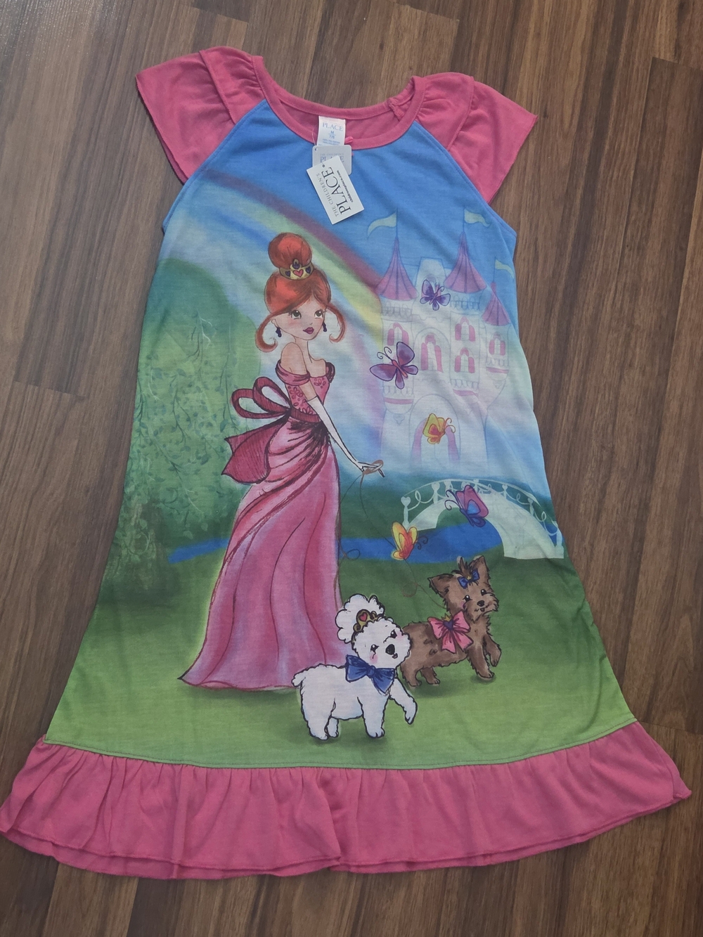 The Children's Place Pink & Multi Princess Castle Nightgown